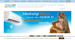 Desktop Screenshot of klimatippek.hu